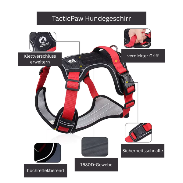 TactiPaw – Reflektierendes, wasserdichtes Outdoor-Hundegeschirr für mittlere und große Hunde