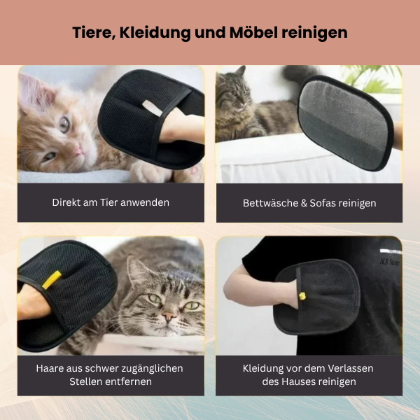 Fellmagnet - der sanfte Handschuh, der 90% loser Tierhaare in Sekunden entfernt